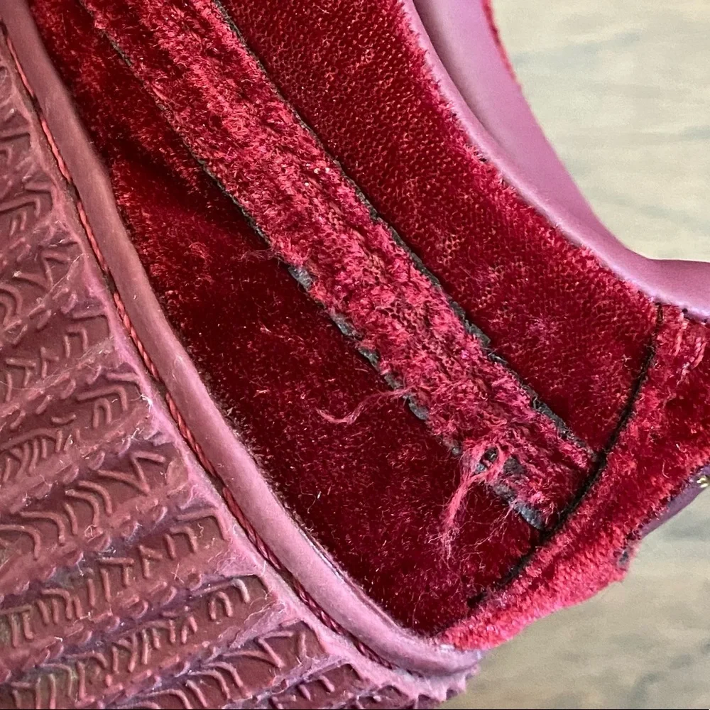 Puma x Fenty Rihanna velvet Burgundy red Creepers platform sneakers - Picture 3 of 6